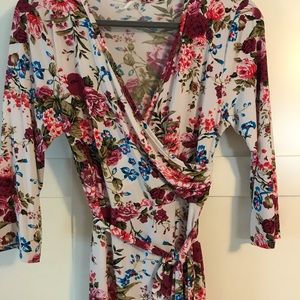 Pinkblush maternity wrap dress - floral